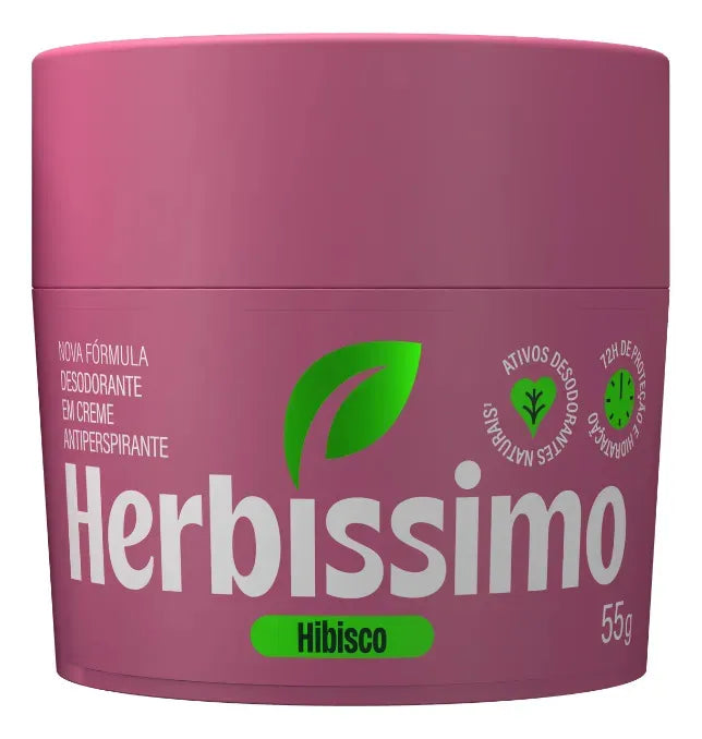Desodorante Em Creme Antitranspirante Herbíssimo Hibisco 55g