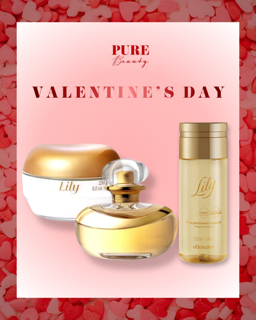 Kit Lily - Eau de Parfum, Creme Acetinado e Óleo Perfumado