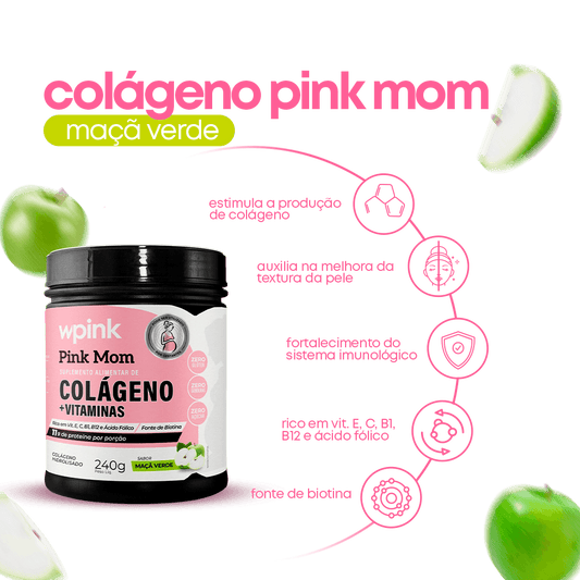 Colágeno Pink Mom Maçã Verde - 240g