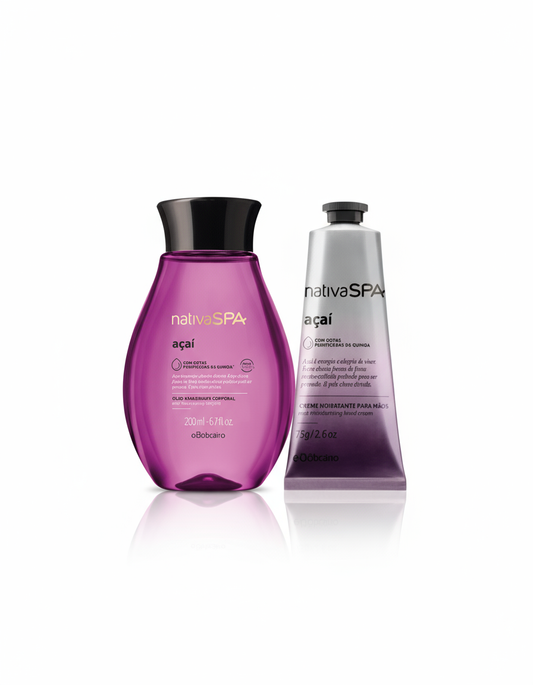 Kit Presente Óleo Corporal e Creme de Mãos Açaí