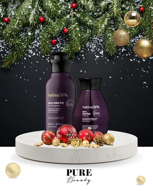 Kit Presente Loção e Óleo Corporal Uva Merlot