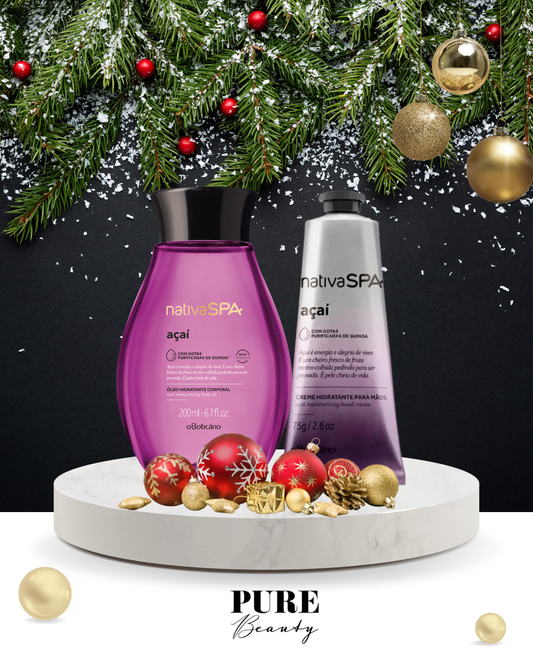 Kit Presente Óleo Corporal e Creme de Mãos Açaí