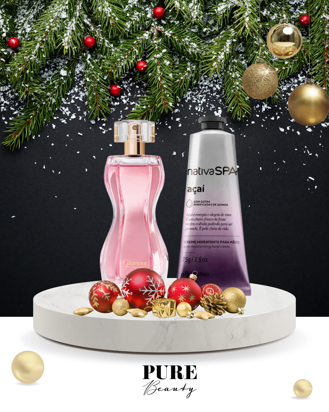 Kit Presente Glamour e Creme de Mãos Açaí