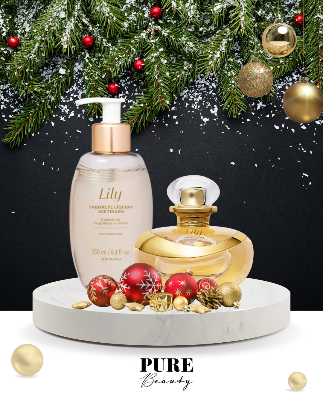 Coffret Presente Lily - Sabonete líquido e Eau de Parfum