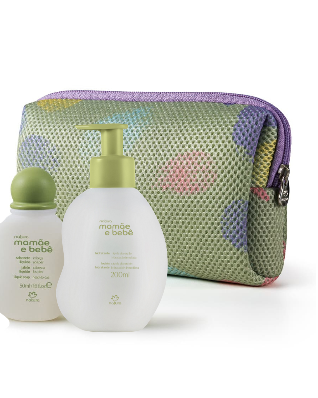 Kit Mamãe e Bebê - Sabonete Líquido, Loção Hidratante + Necessaire