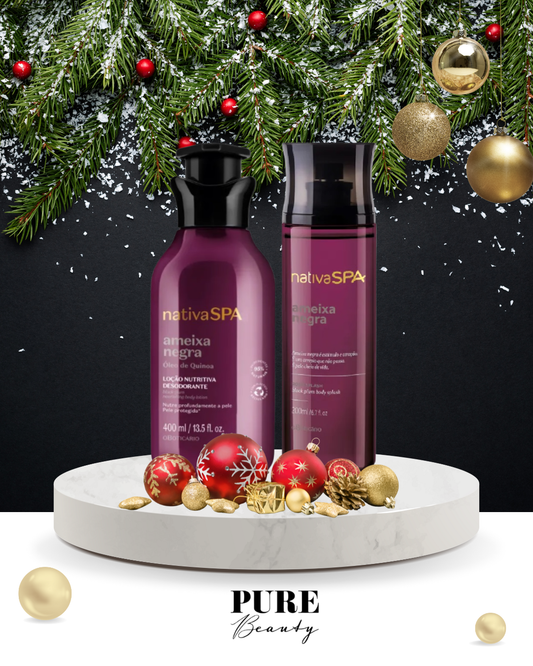 Coffret Presente Loção Corporal e Body Splash Ameixa Negra