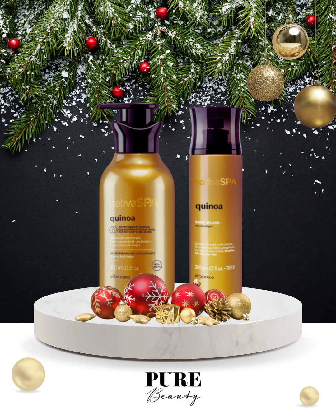 Kit Presente Loção Corporal e Body Splash Quinoa