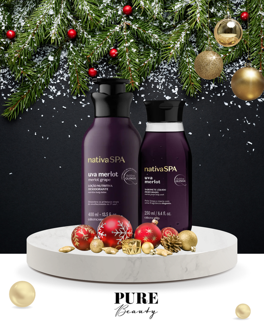 Kit Presente Loção Corporal e  Sabonete Líquido Uva Merlot