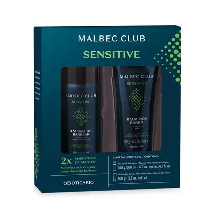 Kit Sensitive Barba - Espuma de Barbear e Balm Pós Barba