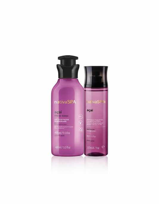 Kit Presente Loção Corporal e Body Splash Açaí