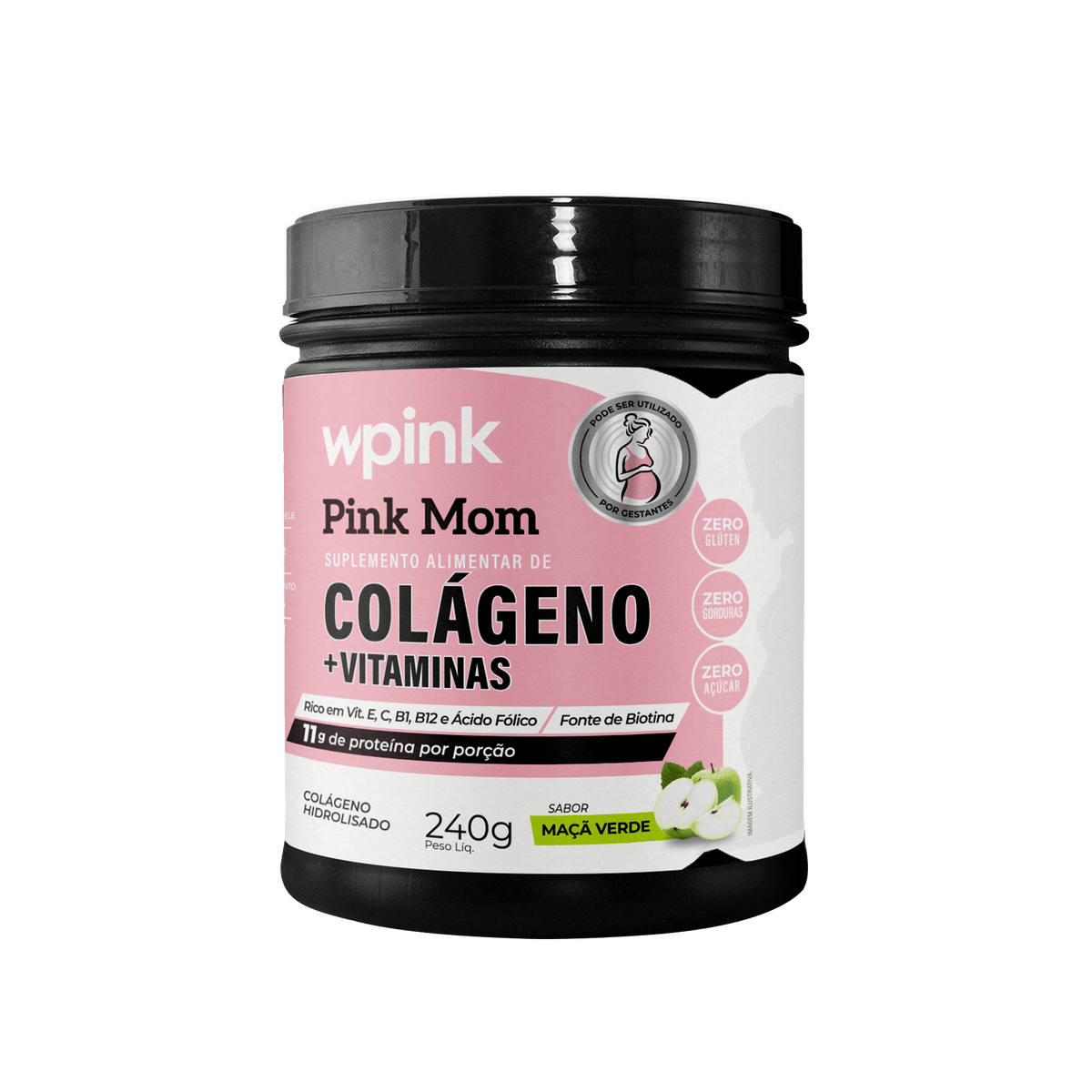 Colágeno Pink Mom Maçã Verde - 240g