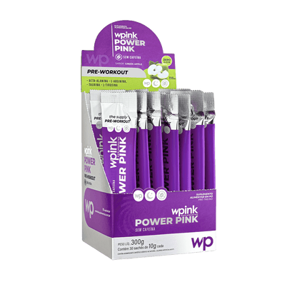 Power Pink sem Cafeína de Maçã Verde - Pré-treino - 300g
