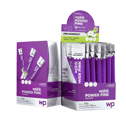 Power Pink sem Cafeína de Maçã Verde - Pré-treino - 300g