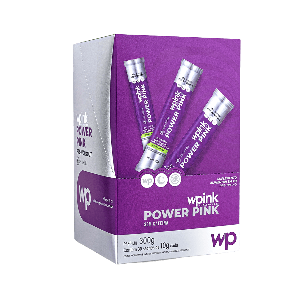 Power Pink sem Cafeína de Maçã Verde - Pré-treino - 300g