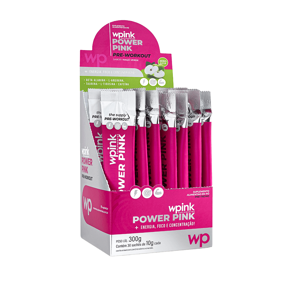 Power Pink de Maçã Verde - Pré-treino – 300g