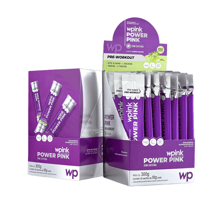 Power Pink sem Cafeína de Uva Verde - Pré-treino - 300g