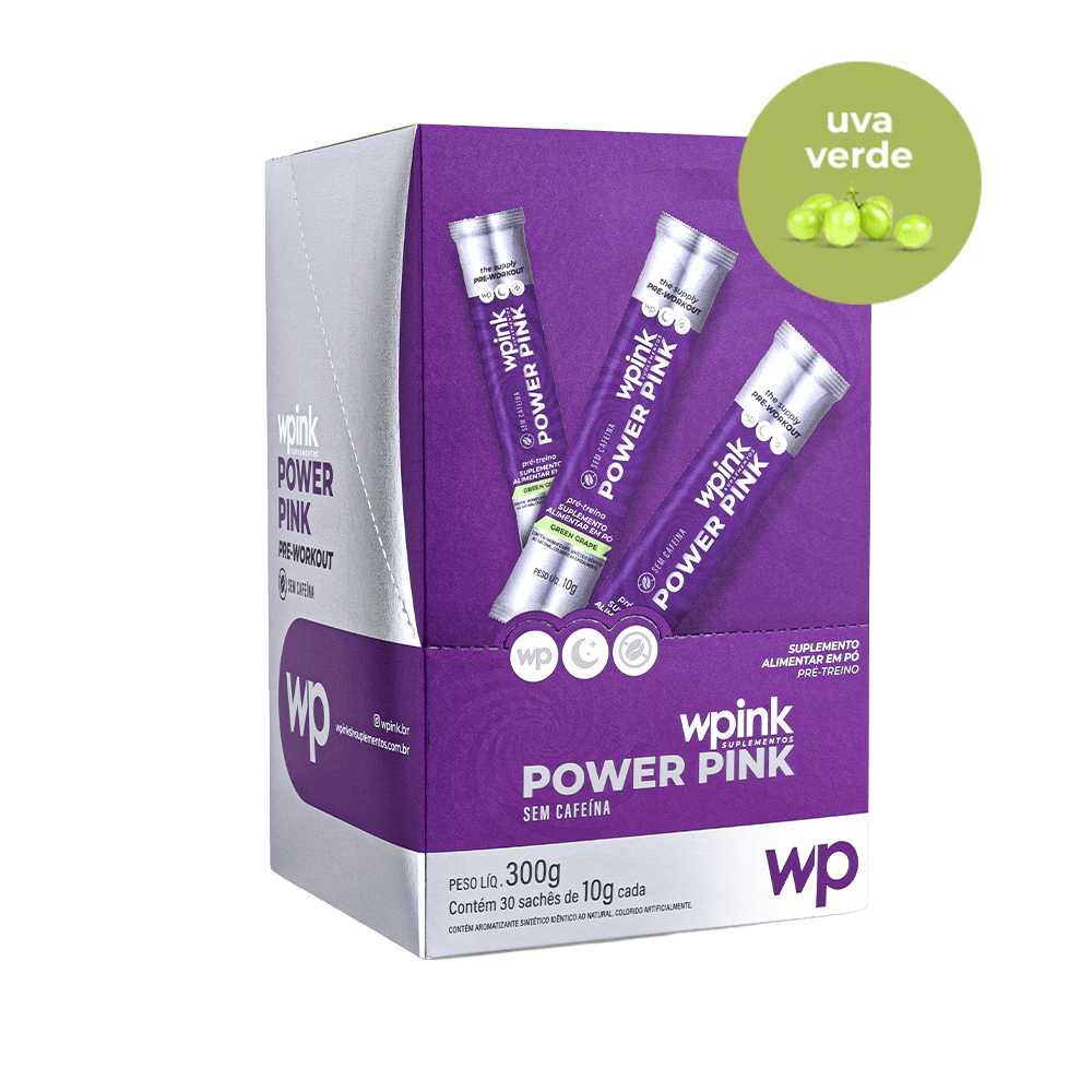 Power Pink sem Cafeína de Uva Verde - Pré-treino - 300g