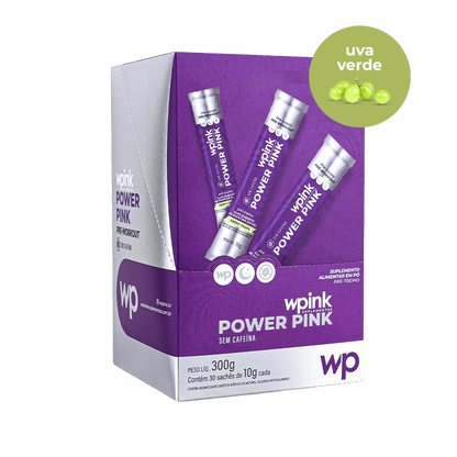 Power Pink sem Cafeína de Uva Verde - Pré-treino - 300g