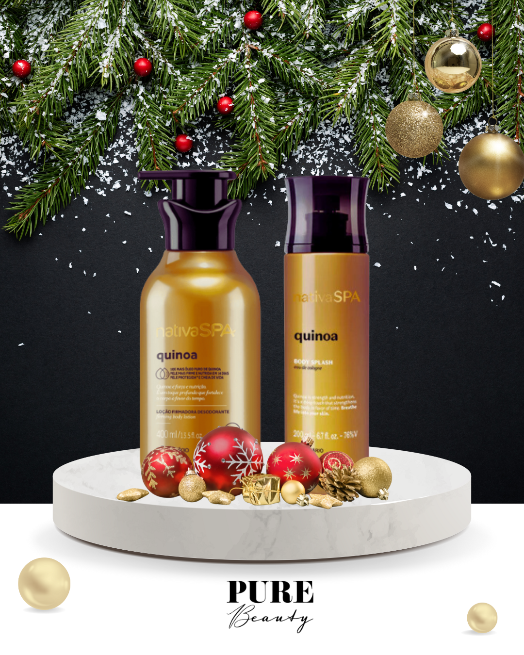 Coffret Presente Loção Corporal e Body Splash Quinoa