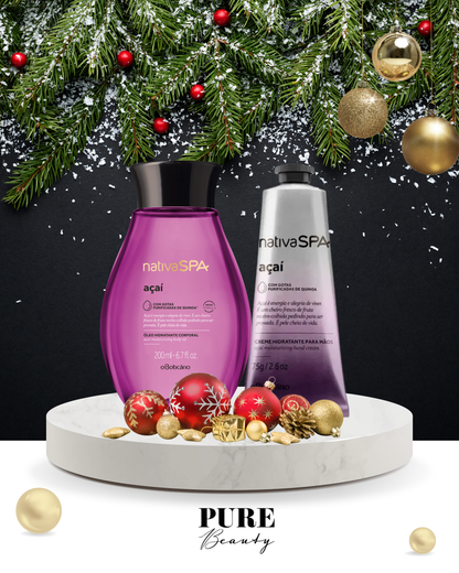Kit Presente Óleo Corporal e Creme de Mãos Açaí