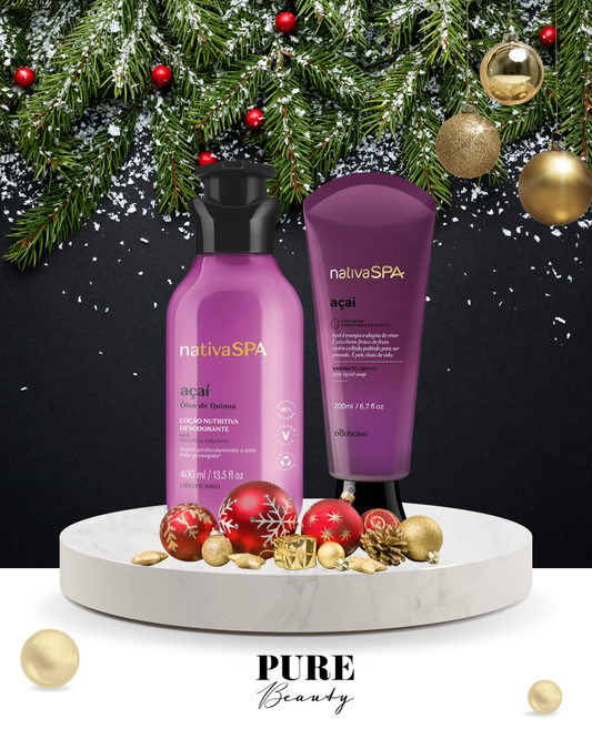 Kit Presente Loção Corporal e Sabonete Líquido Açaí
