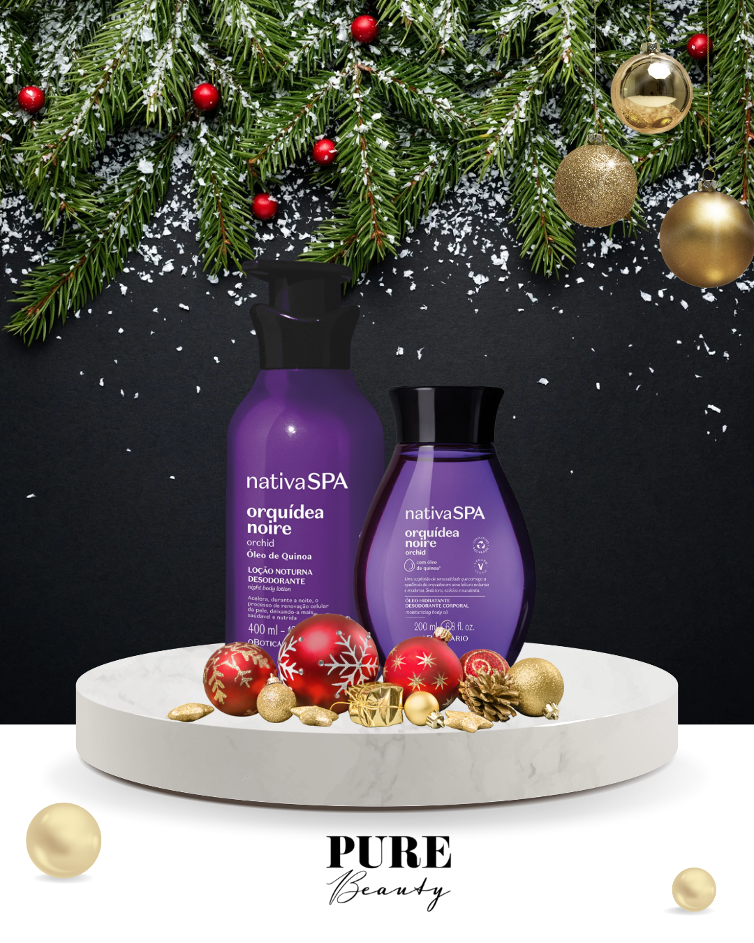 Kit Presente Loção e Óleo Corporal Orquídea Noire