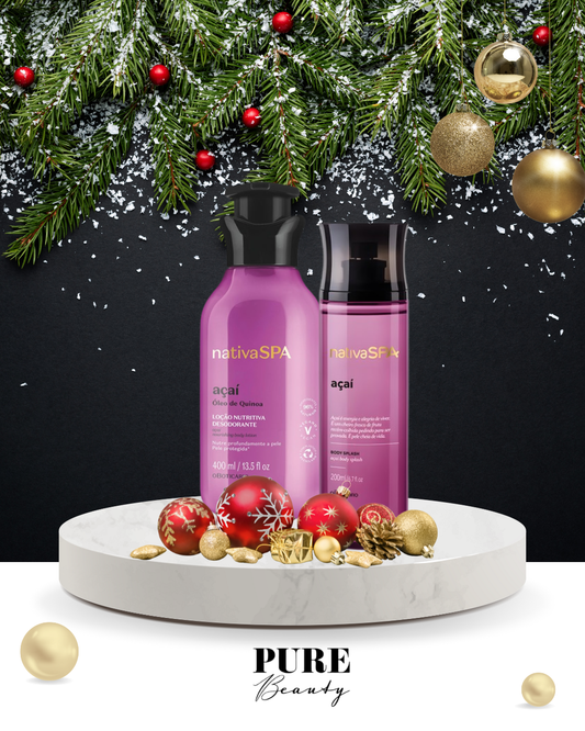 Kit Presente Loção Corporal e Body Splash Açaí