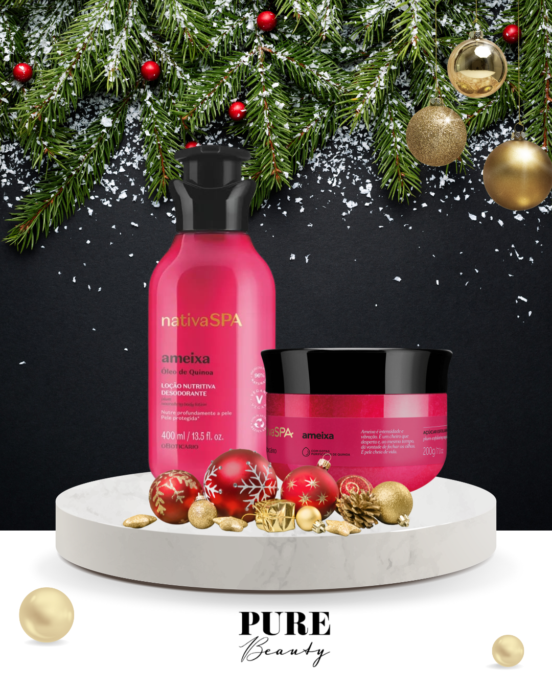 Coffret Presente Loção e Esfoliante Corporal Ameixa