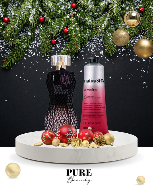 Kit Presente Glamour Secrets Black e Creme de Mãos Ameixa